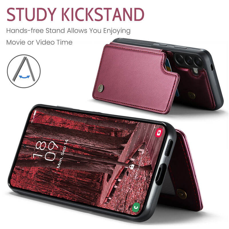 CaseMe Samsung Galaxy A57 RFID Blocking Card Holder Kickstand Case