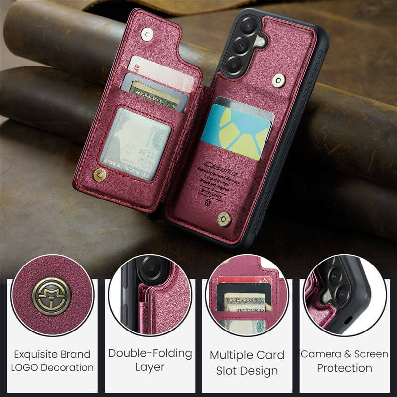 CaseMe Samsung Galaxy A57 RFID Blocking Card Holder Kickstand Case - Image 10