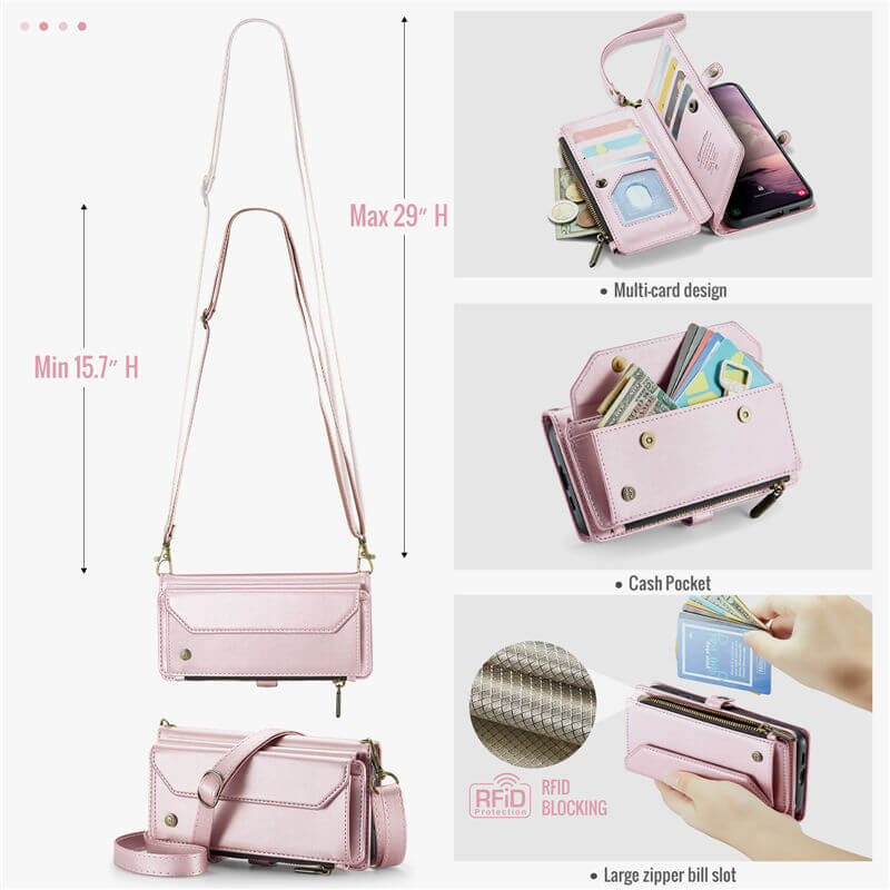 CaseMe Samsung Galaxy A57 Crossbody RFID Blocking Wallet Case - Image 4
