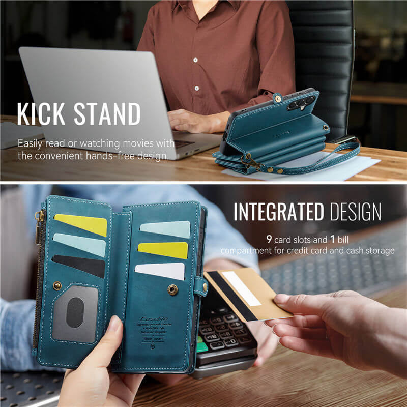 CaseMe Samsung Galaxy A57 Wallet Case with RFID Blocking & Crossbody Strap