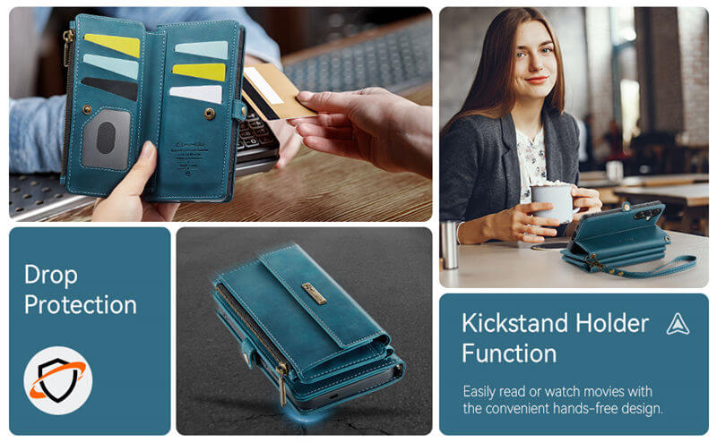 CaseMe Samsung Galaxy A57 Wallet Case with RFID Blocking, 9 Card Slots & Crossbody Strap