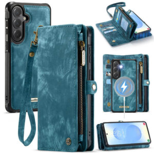 CaseMe Samsung Galaxy S26 2-in-1 Magnetic RFID Wallet Case with Wireless Charging & Detachable Wrist Strap