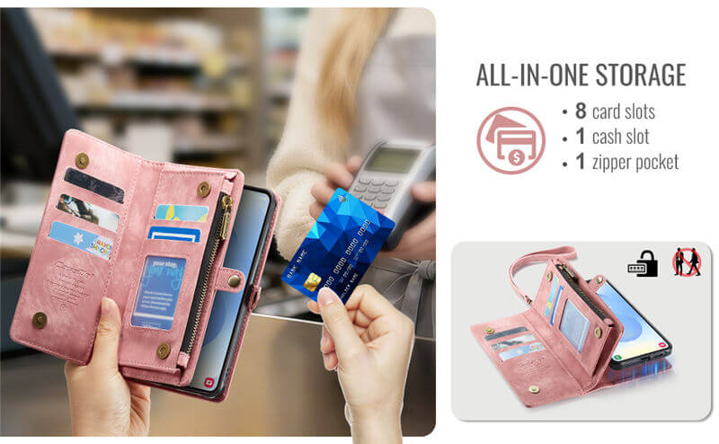 CaseMe Samsung Galaxy S26 Plus 2-in-1 Magnetic RFID Wallet Case