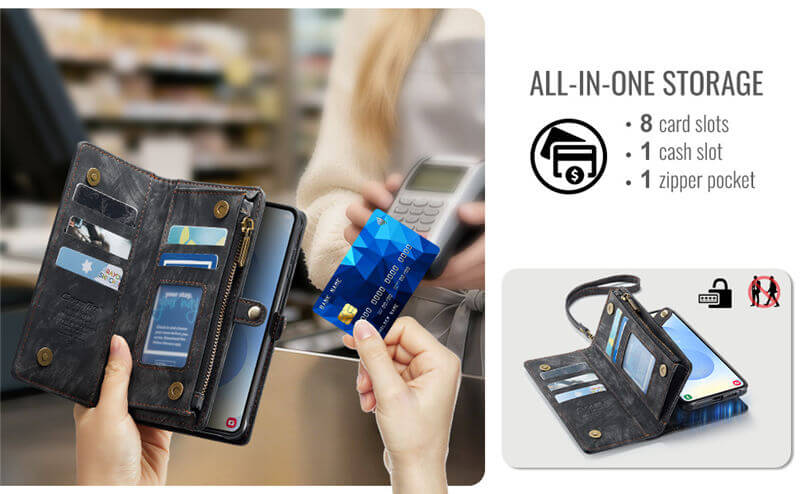 CaseMe Samsung Galaxy S26 2-in-1 Magnetic RFID Wallet Case