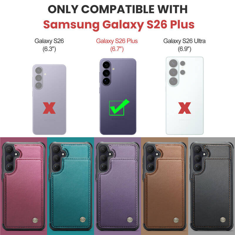 CaseMe Samsung Galaxy S26 Plus RFID Blocking Card Holder Kickstand Case - Image 3