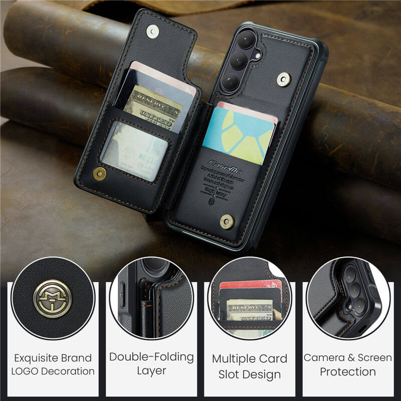 CaseMe Samsung Galaxy S26 Plus RFID Blocking Card Holder Kickstand Case - Image 11