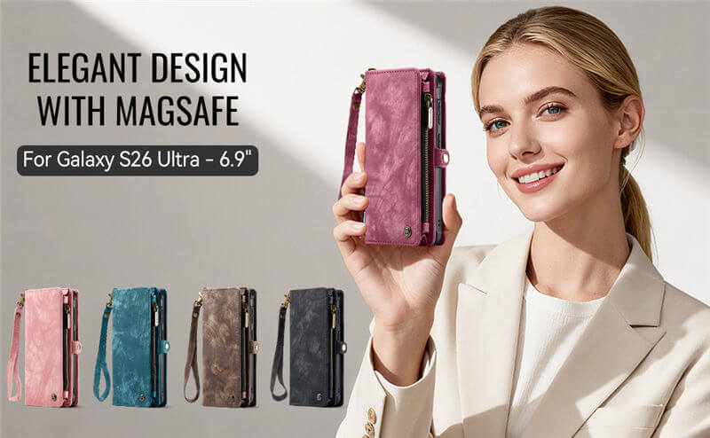 CaseMe Samsung Galaxy S26 Ultra 2-in-1 Magnetic RFID Wallet Case