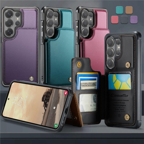 Alternative view of CaseMe Samsung Galaxy S26 Ultra RFID Blocking Card Holder Kickstand Case