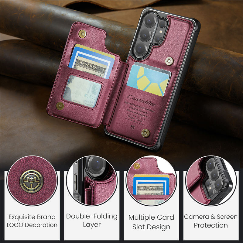 CaseMe Samsung Galaxy S26 Ultra RFID Blocking Card Holder Kickstand Case - Image 11