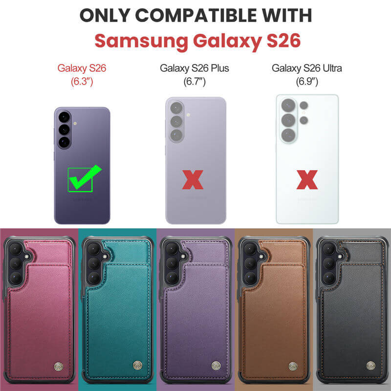 CaseMe Samsung Galaxy S26 RFID Blocking Card Holder Kickstand Case - Image 3