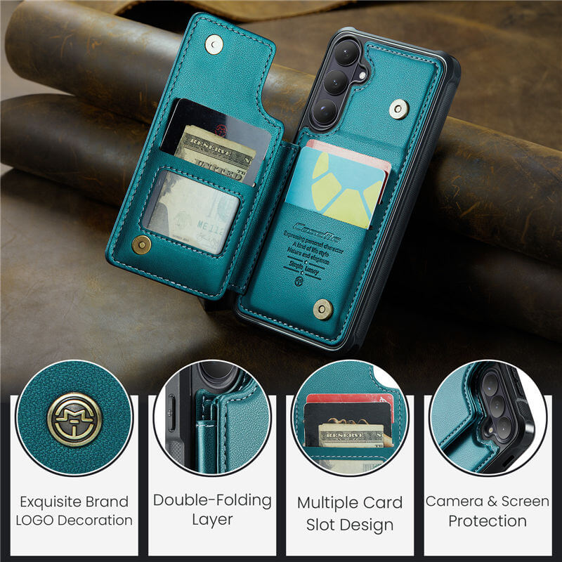 CaseMe Samsung Galaxy S26 RFID Blocking Card Holder Kickstand Case - Image 12