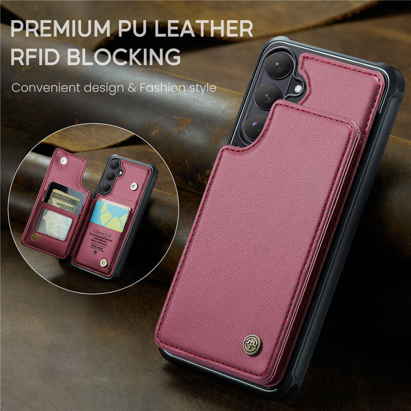 CaseMe Samsung Galaxy S26 RFID Blocking Card Holder Kickstand Case