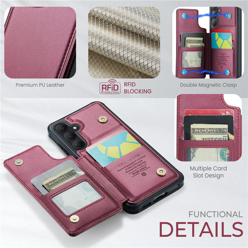 CaseMe Samsung Galaxy S26 RFID Blocking Card Holder Kickstand Case - Image 9