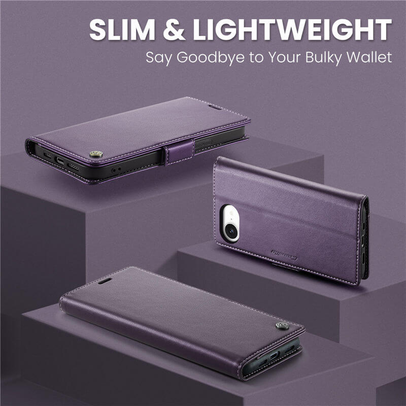 CaseMe iPhone 16e Wallet RFID Blocking Magnetic Buckle Case - Image 3