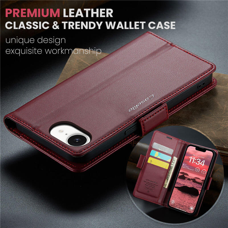 CaseMe iPhone 16e Wallet RFID Blocking Magnetic Buckle Case - Image 10