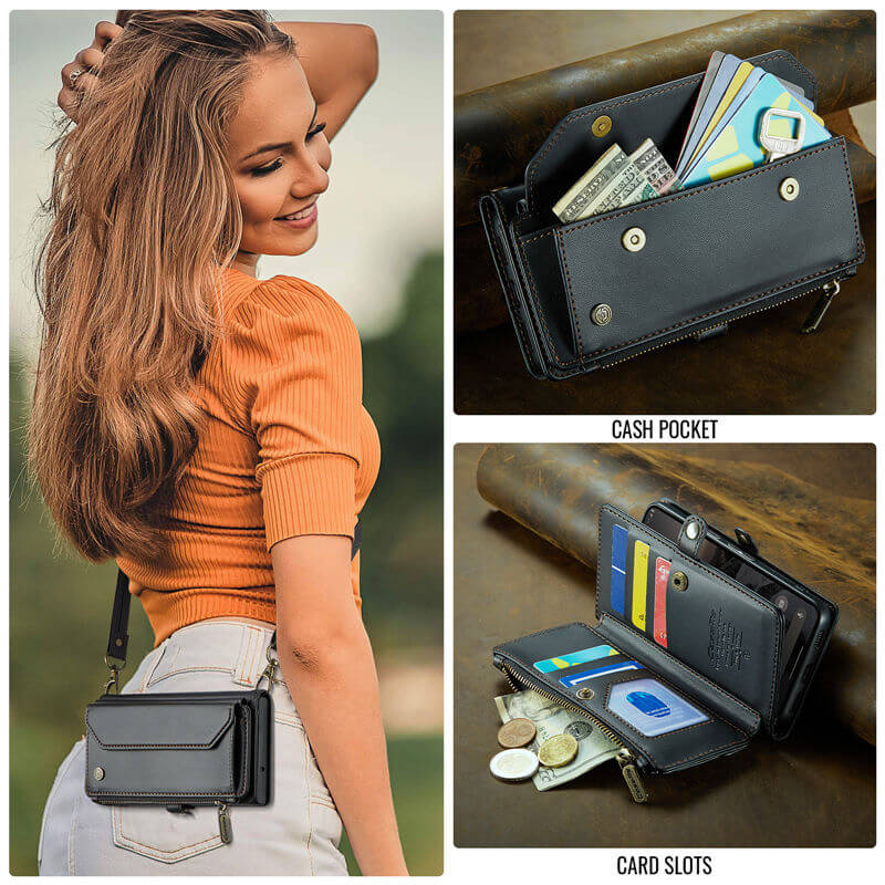 CaseMe Google Pixel 11/Pixel 11 Pro RFID Wallet Case with Crossbody Strap