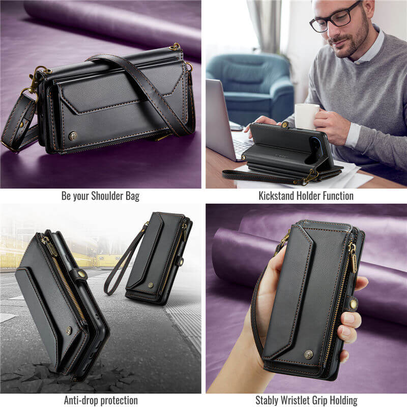 CaseMe Google Pixel 11 Pro XL RFID Wallet Case with Crossbody Strap