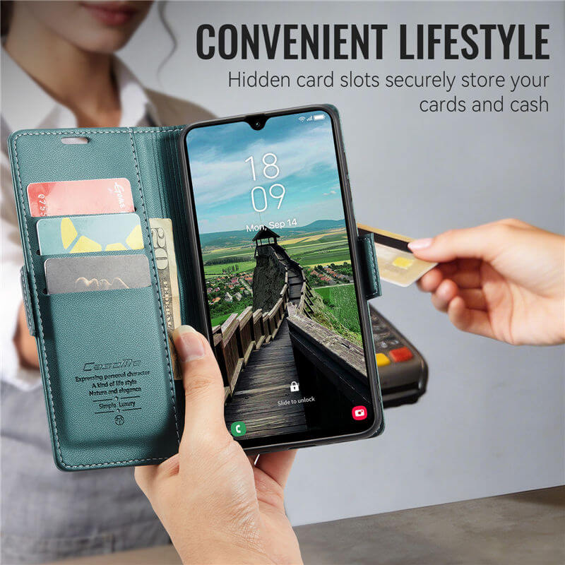 CaseMe Samsung Galaxy A27 Wallet RFID Blocking Magnetic Buckle Case - Image 7