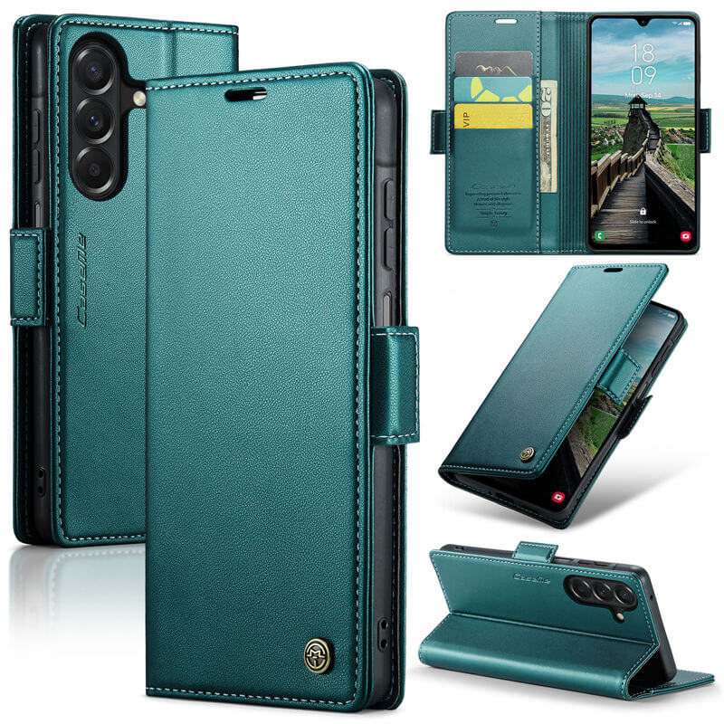 CaseMe Samsung Galaxy A27 Wallet RFID Blocking Magnetic Buckle Case