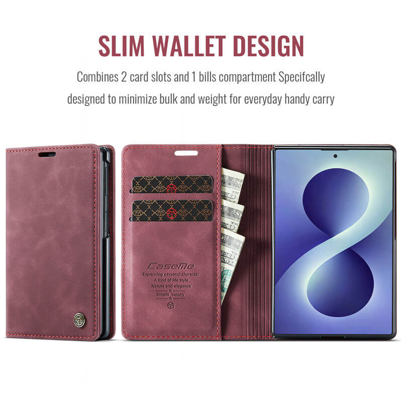 CaseMe Samsung Galaxy Z Fold8 Wallet Case with Magnetic Closure & Kickstand - Image 4