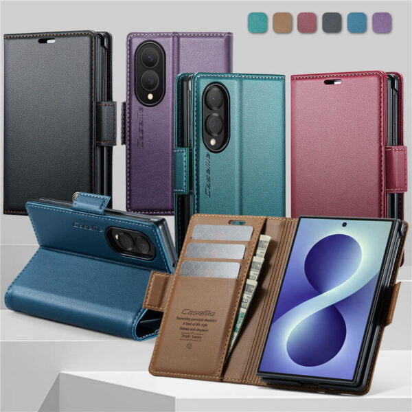 Alternative view of CaseMe Samsung Galaxy Z Fold8 RFID Wallet Case with Magnetic Buckle & Wireless Charging