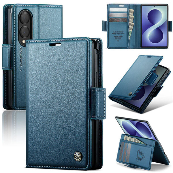CaseMe Samsung Galaxy Z Fold8 RFID Wallet Case with Magnetic Buckle & Wireless Charging