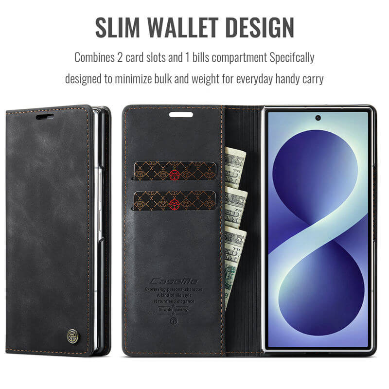 CaseMe Samsung Galaxy Z Fold8 Ultra Wallet Case with Magnetic Closure & Kickstand - Image 4