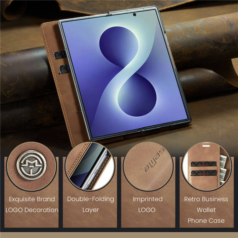 CaseMe Samsung Galaxy Z Fold8 Ultra Wallet Case with Magnetic Closure & Kickstand - Image 11