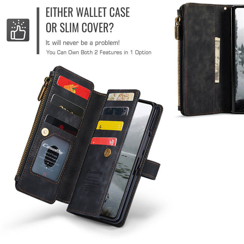 CaseMe Samsung Galaxy Z Fold8 Ultra Wallet Case with Zipper Pocket & Wireless Charging - Image 7