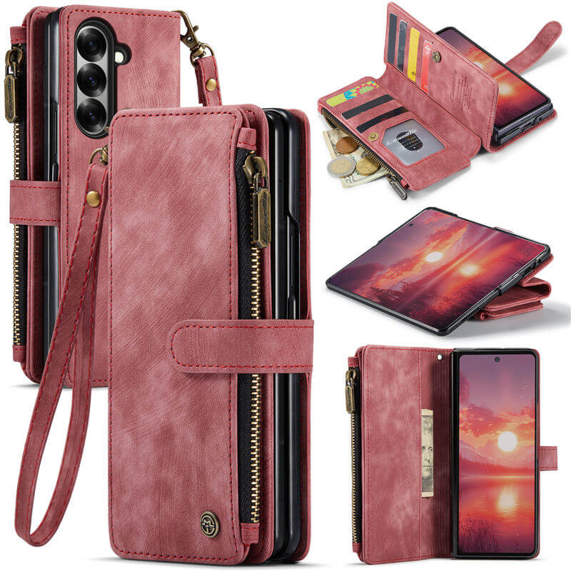 CaseMe Samsung Galaxy Z Fold8 Ultra Wallet Case with Zipper Pocket & Wireless Charging