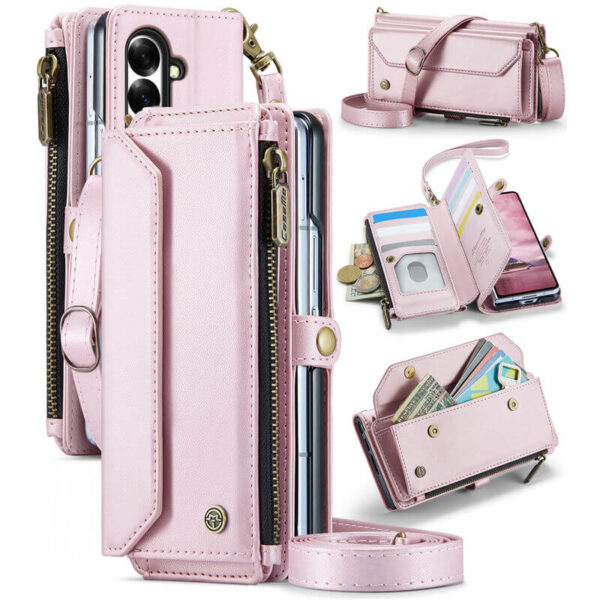CaseMe Samsung Galaxy Z Fold8 Ultra RFID Wallet Case with Crossbody Strap, 7 card slots, Zipper Pocket & Wireless Charging