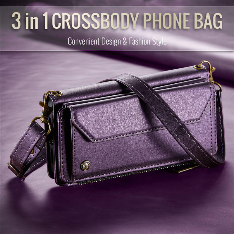 CaseMe Samsung Galaxy Z Fold8 Ultra RFID Wallet Case with Crossbody Strap, 7 card slots, Zipper Pocket & Wireless Charging - Image 3