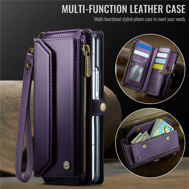 CaseMe Samsung Galaxy Z Fold8 Ultra RFID Wallet Case with Crossbody Strap, 7 card slots, Zipper Pocket & Wireless Charging - Image 13