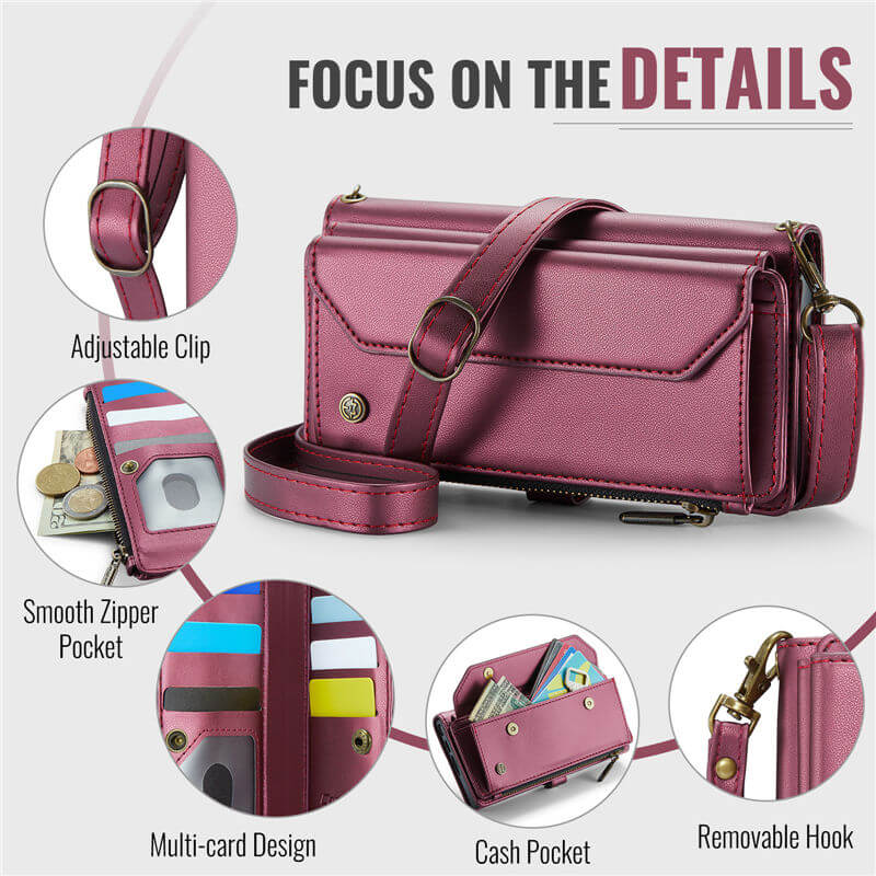 CaseMe Samsung Galaxy Z Fold8 Ultra RFID Wallet Case with Crossbody Strap, 7 card slots, Zipper Pocket & Wireless Charging - Image 9