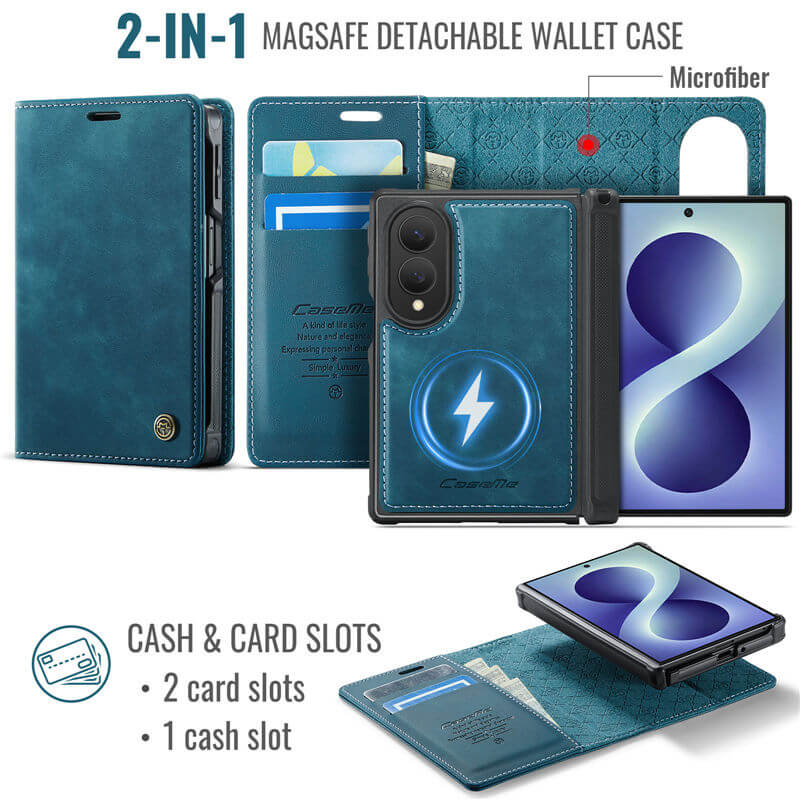 CaseMe Samsung Galaxy Z Fold8 2-in-1 Magnetic Wallet Case