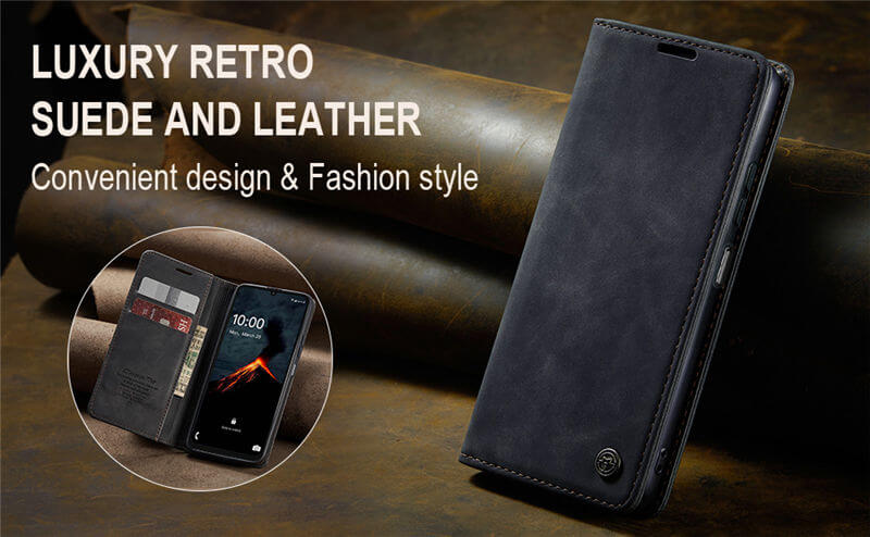 CaseMe Samsung Galaxy A08 Suede Leather Wallet Case