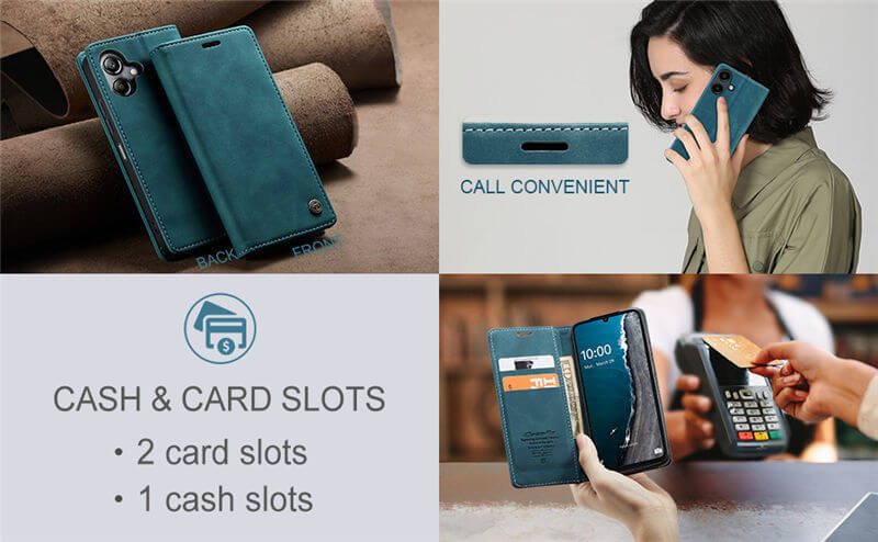 CaseMe Samsung Galaxy A08 Suede Leather Wallet Case