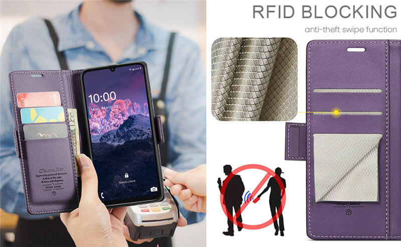 CaseMe Samsung Galaxy A08 RFID Blocking Wallet Case