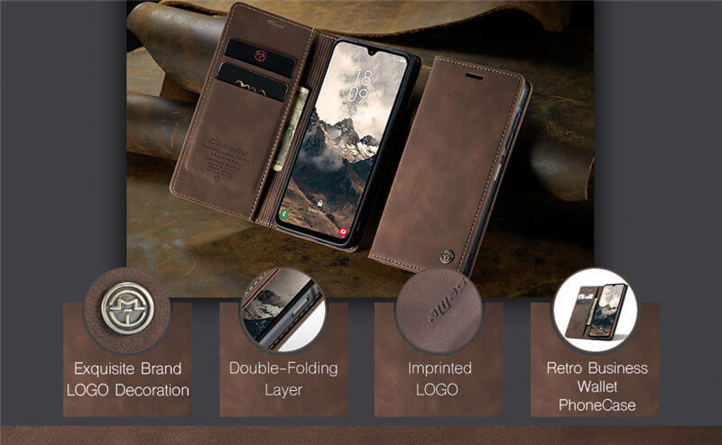 CaseMe Samsung Galaxy A18 Suede Leather Wallet Case
