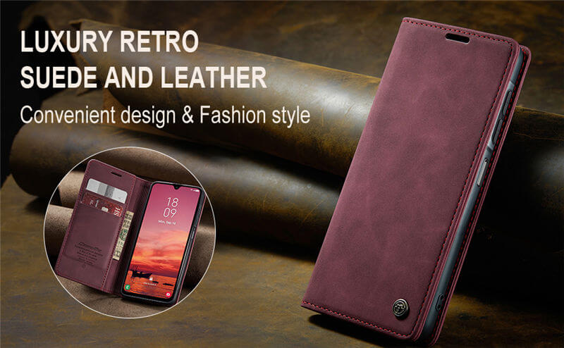 CaseMe Samsung Galaxy A18 Suede Leather Wallet Case
