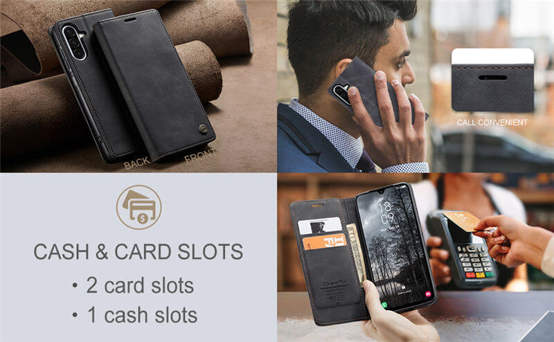 CaseMe Samsung Galaxy A18 Suede Leather Wallet Case