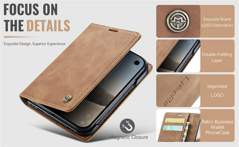 CaseMe iPhone Duo Suede Leather Wallet Case