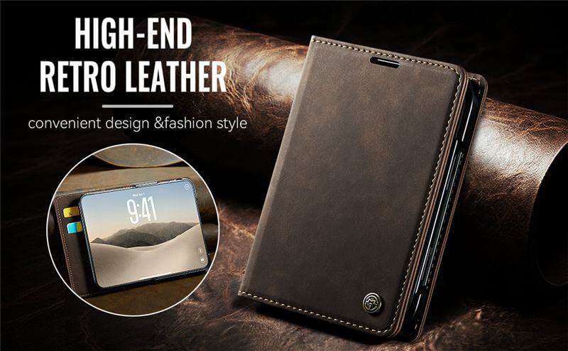 CaseMe iPhone Duo Suede Leather Wallet Case