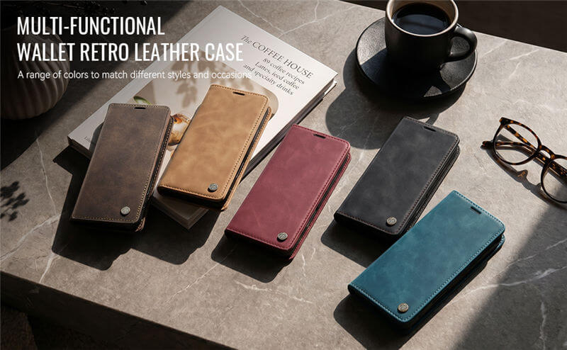 CaseMe iPhone Duo Suede Leather Wallet Case