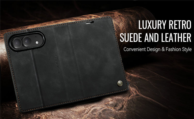 CaseMe iPhone Duo Suede Leather Wallet Case